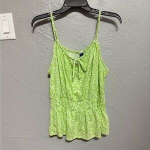 NWT Lime Green Floral Spaghetti Strap Top